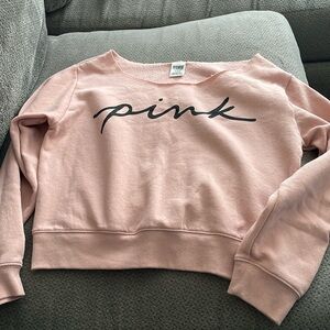 Victoria Secrets Pink sweat top cropped size medium